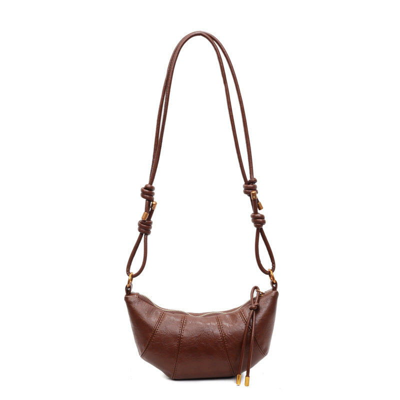 Knotted Strap Crescent Shoulder Bag