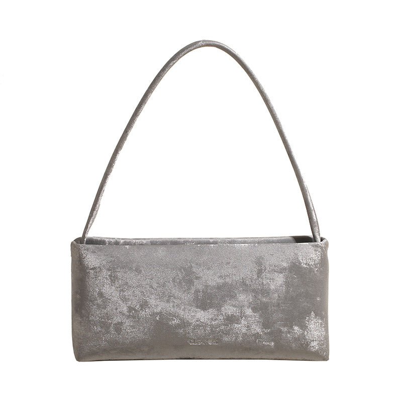 Distressed Baguette Shoulder Bag