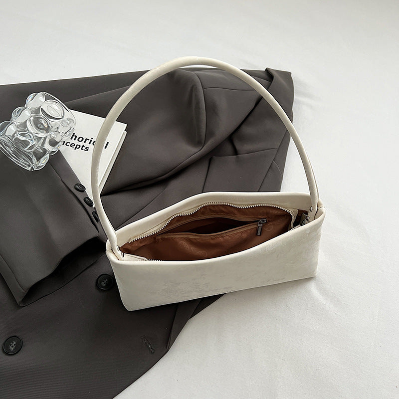 Distressed Baguette Shoulder Bag