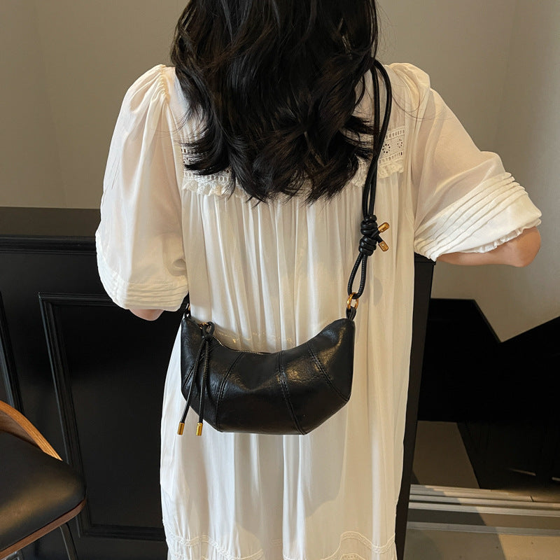 Knotted Strap Crescent Shoulder Bag